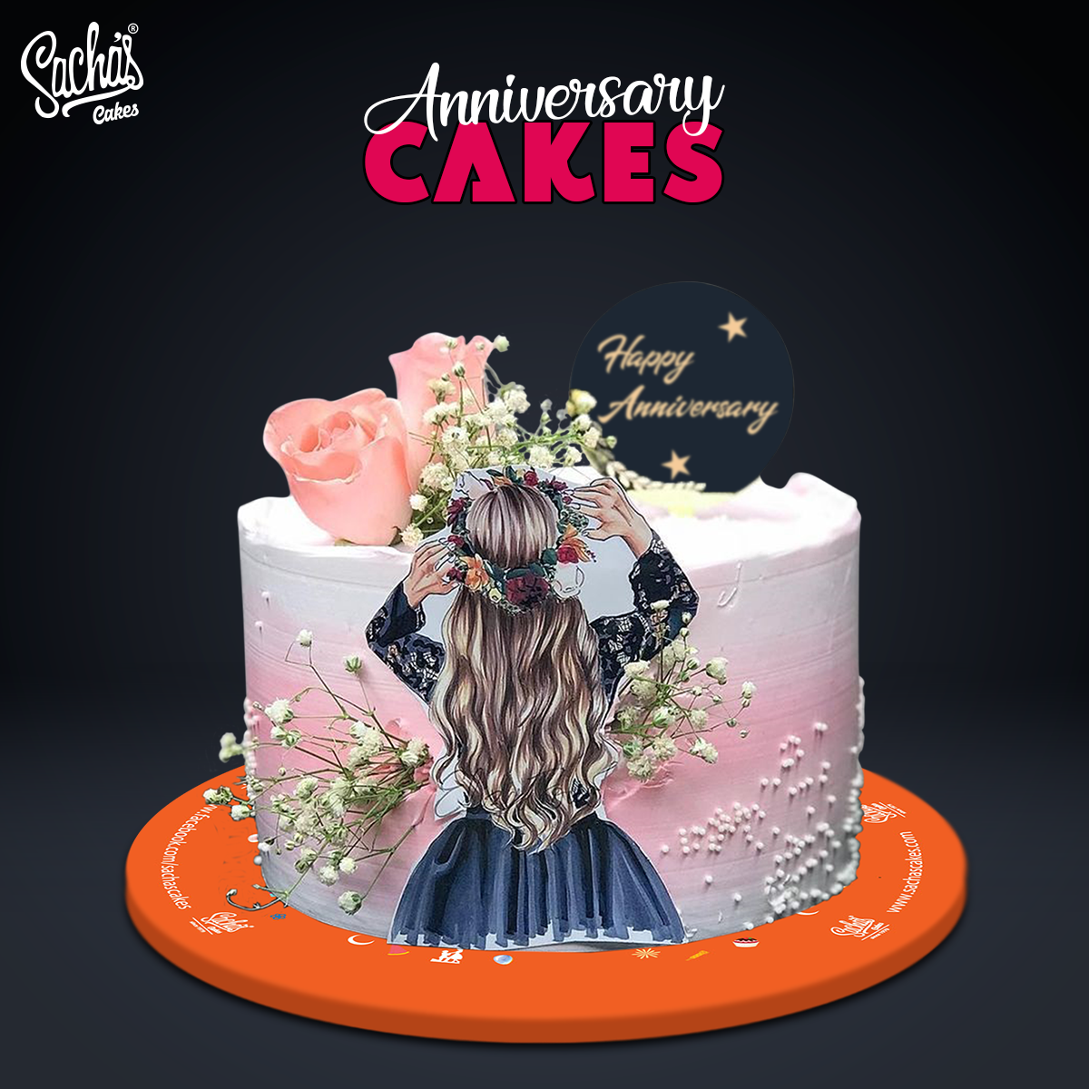 Beautiful Girl Decorated with baby breath flowers