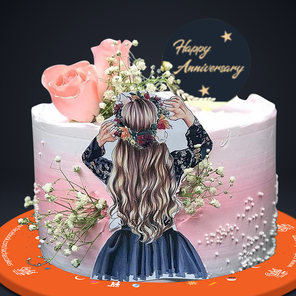 Beautiful Girl Decorated with baby breath flowers