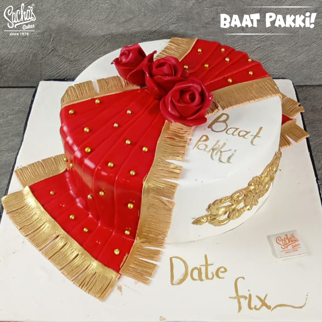 Baat Pakki Red Dupatta Wedding Cake
